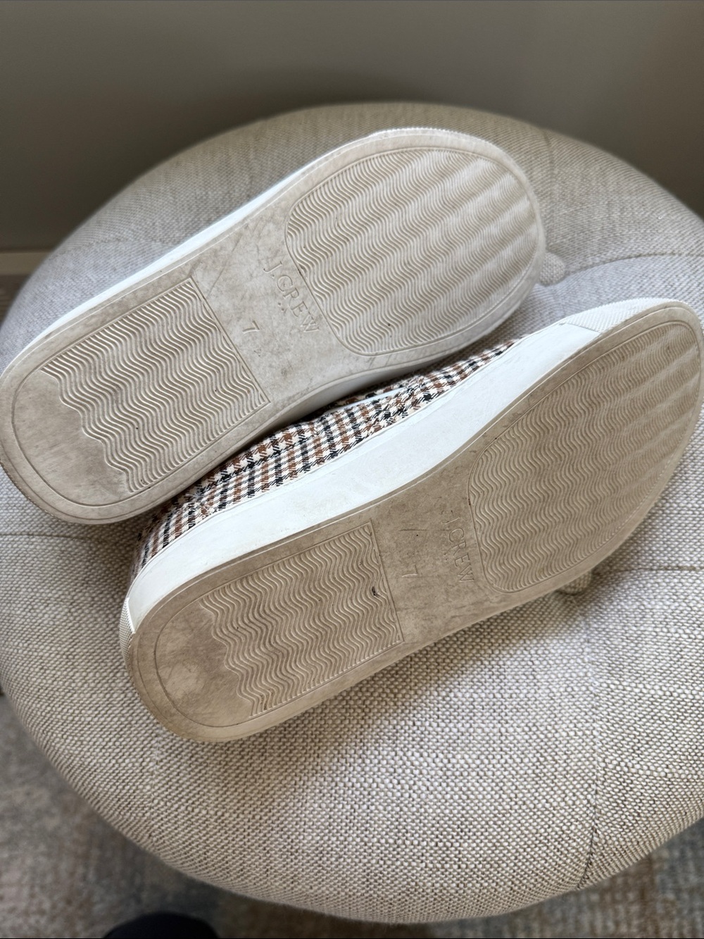 J. Crew Plaid Slip-On Loafers in Brown and Black - Picture 5 of 5